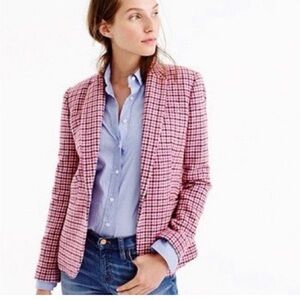 J. Crew Pink Houndstooth Blazer Size XXS